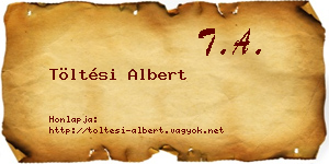 Töltési Albert névjegykártya