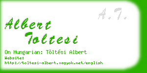 albert toltesi business card